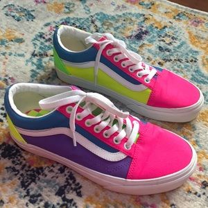 Vans Old Skool neon color block sneakers